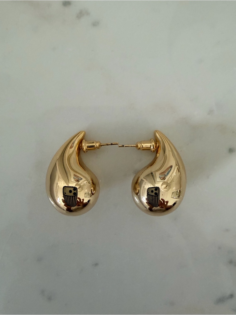 Gold Teardrop Hoop Earrings - Women Jewelry